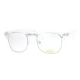 thumbnail image 1 of SA106 Clear Frame Half Horn Rim Poindexter Nerdy Eye Glasses, 1 of 4