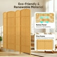thumbnail image 6 of Jostyle 6ft Tall Room Divider with Hand-Woven Design, 4-Panel Folding Privacy Screen Freestanding Nature, 6 of 13