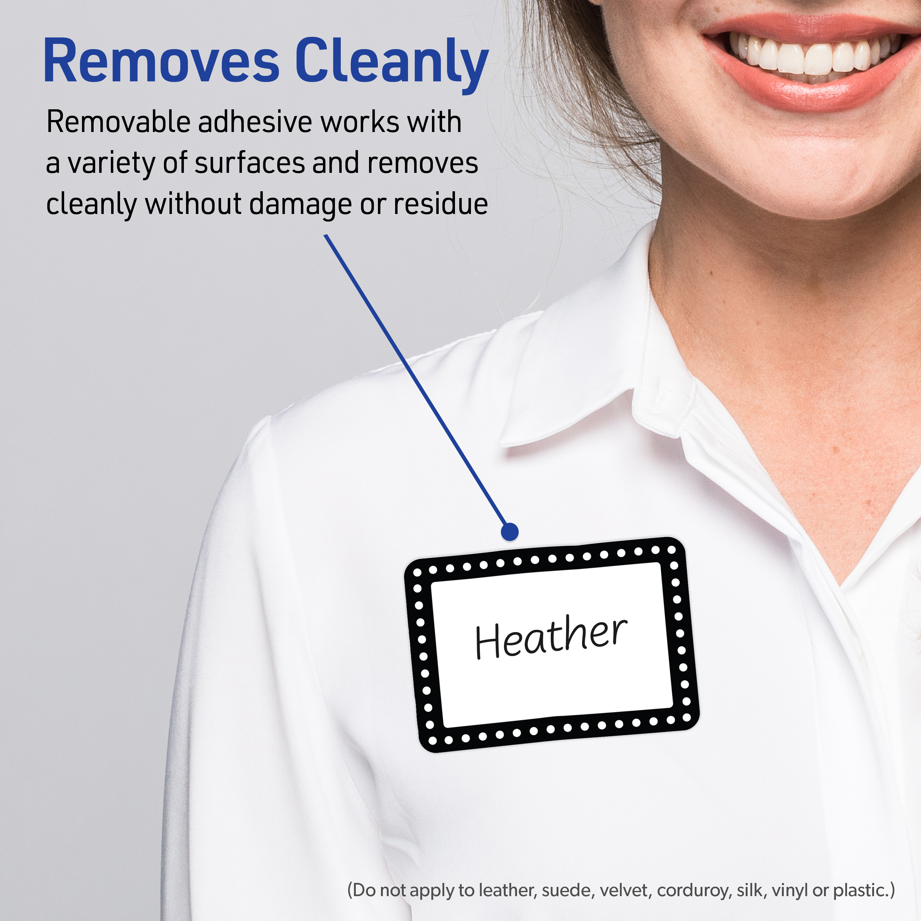 Avery Adhesive Name Tags, Matte White, Black & White Dots