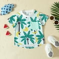 thumbnail image 5 of Chenyin Newborn Baby Boys T-Shirt Shorts 2 Piece Outfits Baby Boys Summer Short Sleeve Tees Tops + Elastic Waist Shorts Cotton Hawaiian Set for 0-24 Months, 5 of 9
