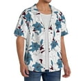 thumbnail image 2 of Pofeuu Lilies Flowers Print Mens Casual Short Sleeve Shirts Beach Summer Spread Collar Pocket Tops Men's Casual Short-sleeved Shirt-4X-Large, 2 of 5