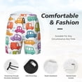 thumbnail image 3 of Cauagu Doodle Cars Print Mens Swim Trunks Quick Dry Board Shorts Swim Shorts with Compression Liner Bathing Suits-X-Large, 3 of 6