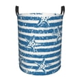 thumbnail image 1 of Balery Ocean on Striped Cesta de ropa redonda con asas, impermeable, independiente, para ropa, juguetes, dormitorio y familia-Medium, 1 of 6