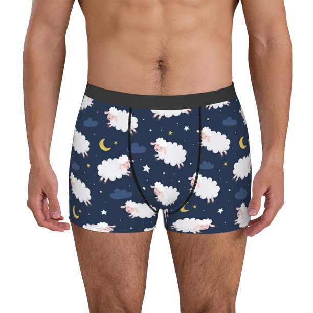 Balery Cute Sheep 1 Calzoncillos bóxer para hombre, ropa interior de algodón suave y transpirable con cinturilla de nailon-Small