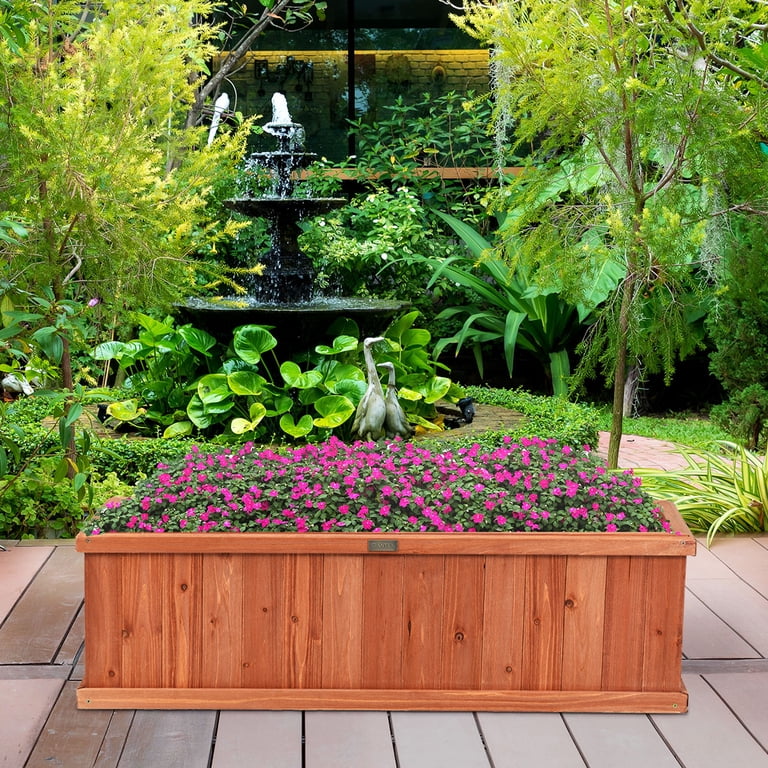 40 Inch Outdoor Long Rectangle Wooden Flower Planter Box for
