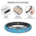 thumbnail image 5 of DouZhe Blue Squares Blocks Prints Steering Wheel Cover, Universal 15 inch Anti-Slip Odorless Elastic Car Steering Wheels Cover for Women Men, 5 of 7