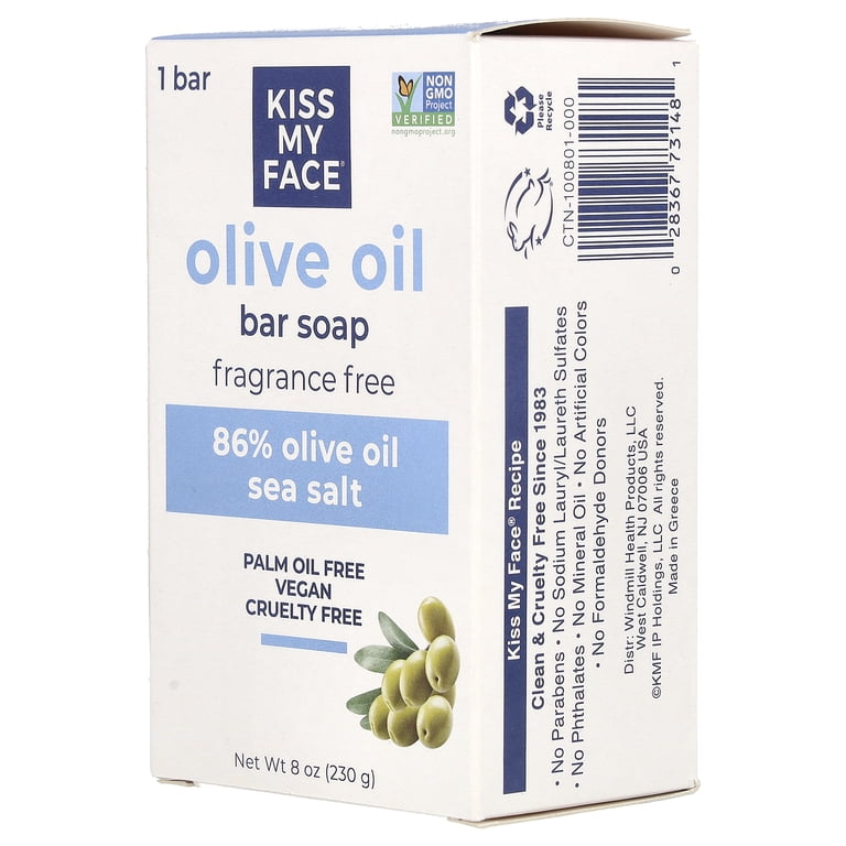 Kiss My Face, Olive Oil Soap, 8 oz, Fragrance Free, Vegan, Super