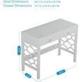 thumbnail image 2 of 39.37 in. White Writing Desk with 2 Drawers, Computer Desk for Home or Office, Wood Study Table with Design Base for Bedroom, Multipurpose Workstation, 2 of 7