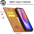 thumbnail image 2 of Case Compatible with iPhone 12 Pro Max 6.7 inch 2020, Vintage Classic Matte Leather Wallet Case Flip Notebook Style Cover with Magnetic Closure Kickstand Card Slots - Brown, 2 of 15