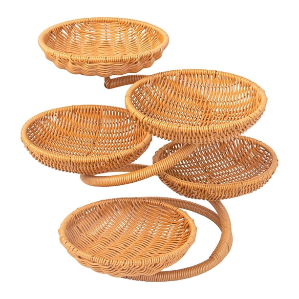 Cesta de frutas tejida a mano, cesta de alimentos decorativa, sencilla y creativa para organizar el almacenamiento. 41 cm x 37 cm