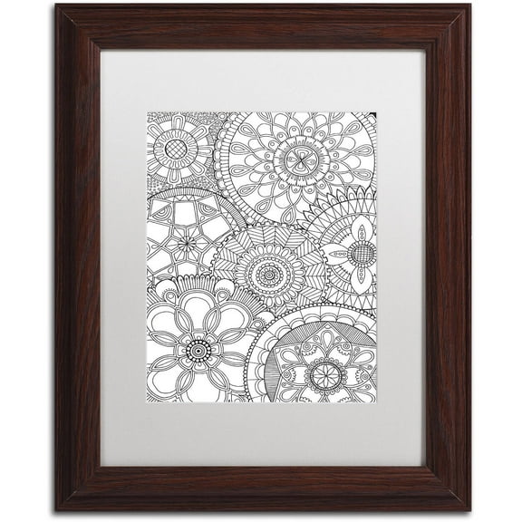 Trademark Fine Art "Family Mandalas" Canvas Art by Hello Angel, White Matte, Wood Frame