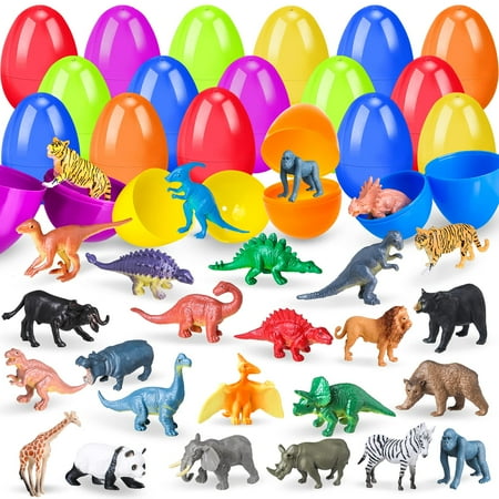 Prefilled Easter Egg Toy- 24 Easter Eggs with Easter Basket Stuffers for Kids,Easter Egg Hunt Game,Fillers Easter Egg for Toys Inside Bulk,Easter Gift for Kids,Easter Party Favor AC2