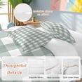 thumbnail image 3 of Green Farmhouse Bedding 3 Piece Duvet Cover Set Twin Size, Buffalo Plaid Check Lattice White Grid Soft Microfiber Comforter Cover with Zipper Closure & Pillowcases, FadeResistant Quilt Cover, 3 of 9