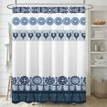 thumbnail image 6 of Blue and White Boho Shower Curtain,Bohemian Chic Tribal Shower Curtains Set for Bathroom with 12 Hooks, Navy Blue Medallion Geometric Bath Curtain 72x72In,Water Resistant Fabric, 6 of 6