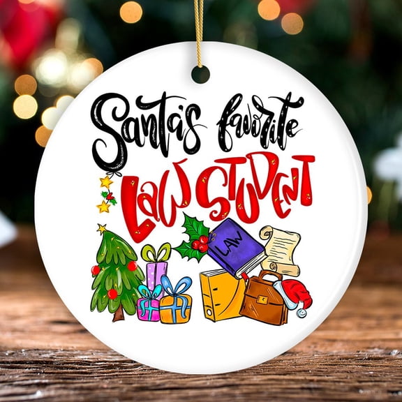 Santaβs Favorite Law Student Christmas Ornament, Future Lawyer Gift
