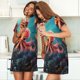 thumbnail image 4 of Balery Underwater Plant Octopus Camisón de manga corta con cuello redondo para mujer, cómodo y elegante., 4 of 6