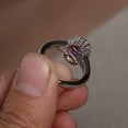 thumbnail image 2 of Natural Amethyst Ring 925 Sterling Silver Ring February Birthstone Ring Engagement Ring, 2 of 3