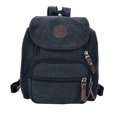 thumbnail image 3 of Bolso Bolso de hombro de lona Unisex Bolsillo en el pecho Color Estudiante Oficina Mochila Accesorio, Negro Yuarrent AP001077-03B, 3 of 7