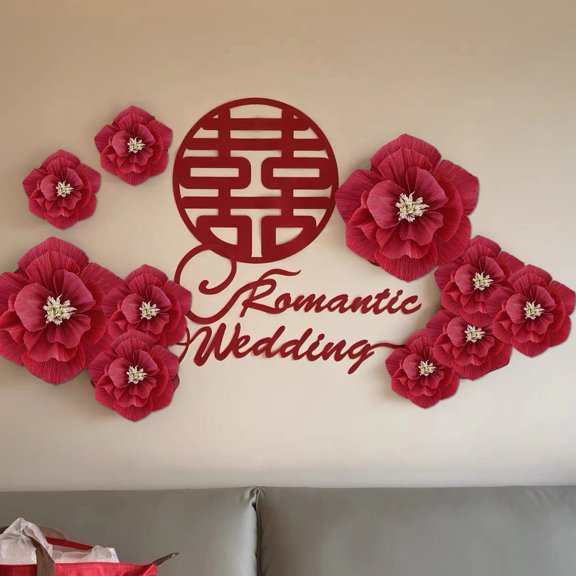 Paper Flowers Crepe,DIY Handmade Paper Flower,Wall Art Decoration for Party Wedding Birthday