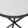 thumbnail image 4 of Pemberly Row 18" 3-Leg Contemporary Wood Side Table - White Marble / Black, 4 of 5