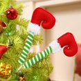 thumbnail image 2 of 3 Pcs, 12inch Christmas Elf Stuffed Legs Stuck Tree Topper Decorations - Plush, Striped, and Colorful with Fixed Wire, Perfect for Holiday Tree Decorations and Party Supplies, Christmas Decorations, 2 of 7