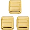 thumbnail image 1 of Stephanie Imports Set of 3 Vertical Bar Pattern Double Sided Magnifying Compact Mirrors (Gold), 1 of 3