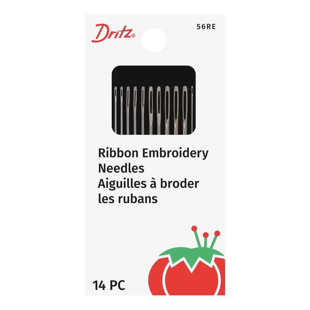 Agujas para bordado con cinta Dritz 56RE, níquel, paquete de 14