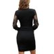 thumbnail image 3 of Qarigey Primavera otoño mujeres encaje vestido de manga larga fiesta banquete niñas poliéster cuello en V vestidos fiesta regalo de Vestidos Negro L, 3 of 6