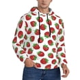 thumbnail image 2 of Fotbe Men's Hoodie with Hand Drawn Strawberry Pattern - Kangaroo Pocket Pullover Hooded Sweatshirt, Perfect for Daily Wear, Travel, and Home-4X-Large, 2 of 7