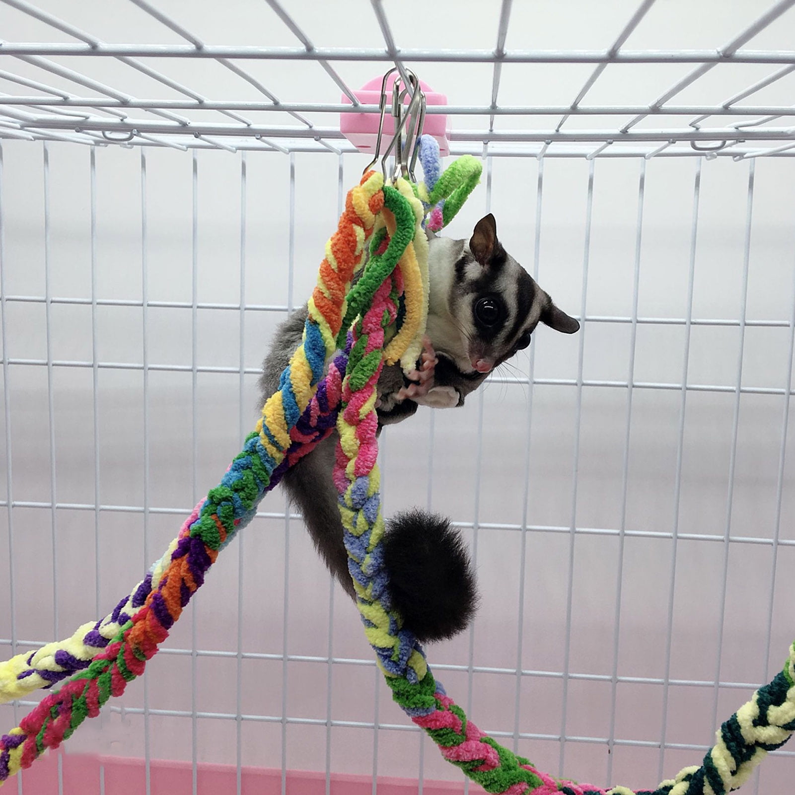DOPI Pet Climbing Rope Multi-color Anti-shedding Super Soft Pet Hamster Swing Rope Bridge for Parrots