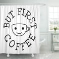 thumbnail image 1 of SUTTOM Baggu Mais d'Abord Café Java Latte Dictons Rideau de Douche Humoristique 60x72 Pouces, 1 of 1