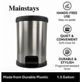 thumbnail image 5 of (2 pack) Mainstays Bathroom Trash Can, 1.5 Gallon Small Plastic Step Garbage Bucket Bin with Lid, Silver, 5 of 25
