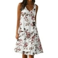 thumbnail image 6 of JULMCOMO Summer Dresses for Women 2025 Vacation Sleeveless Beach Dress Floral Print Crew Neck Summer Tiered Sun Dresses Casual Loose Boho Dresses, 6 of 7