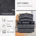 thumbnail image 6 of Large Manual Recliner Chair, Soft Fabric Push Back Recliner with Overstuffed Armrest and Backrest, Living Room Single Sofa Recliners, 6 of 7