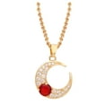 thumbnail image 1 of DPTALR Collier d'Amour Diamant Dames Double la Lune Pendentif Collier Chaîne Clavicule, 1 of 3