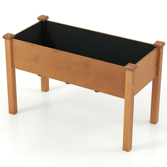 Kepooman Raised Garden Bed, Planter Box Outdoor,Raised Garden Bed with Legs and Drainage Holes for Backyard-Brown