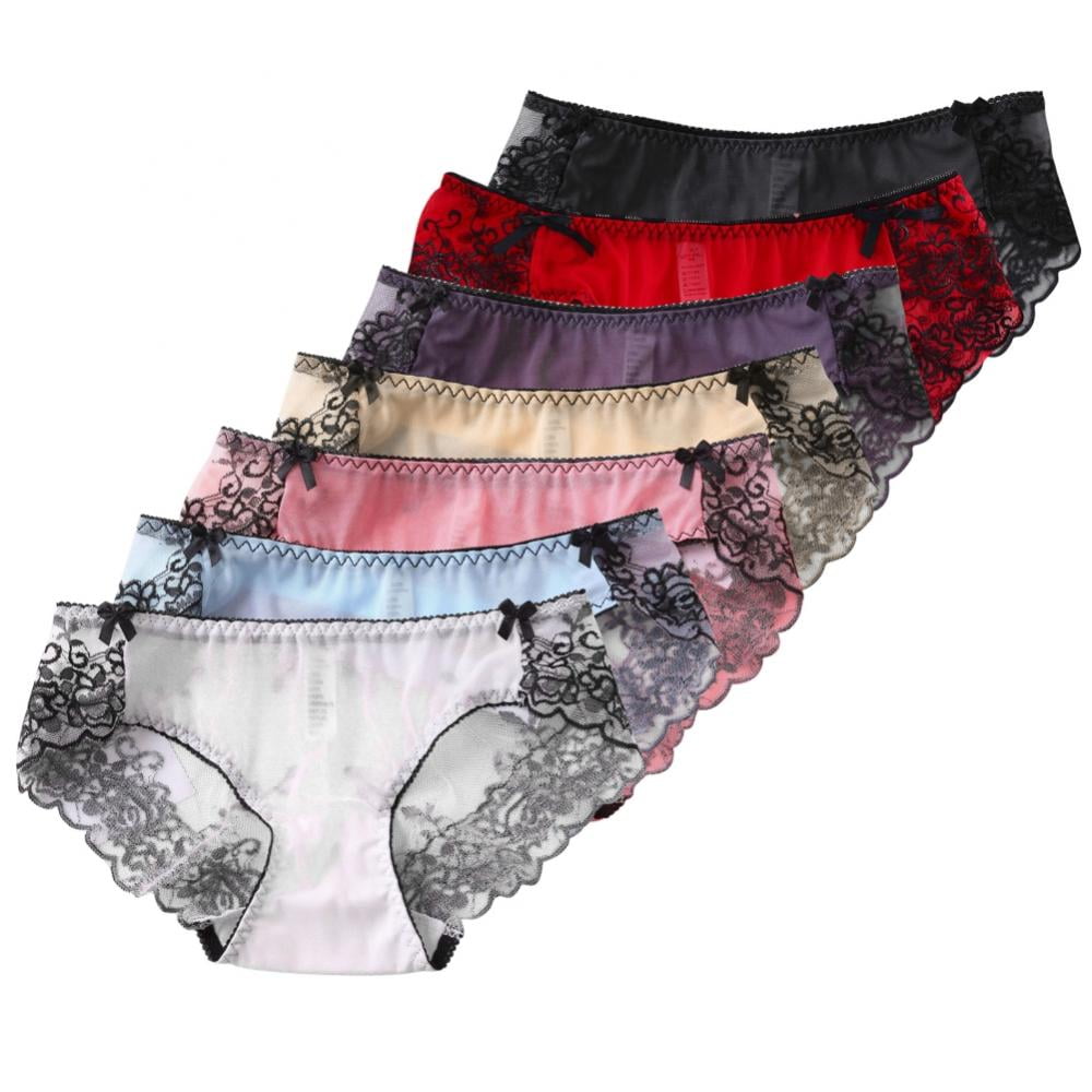 Linen Purity Womens Lace Trim Panties Underwear Floral Lace Sexy Bikini