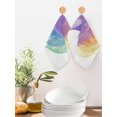 thumbnail image 2 of Purple Orange Leaves Kitchen Dish Towels for Drying Dishes Set of 2, Modern Summer Botanical Leaf Waffle Weave Microfiber Hand Tea Bathroom Towels Quick Dry & Absorbent Towel 12x12, 2 of 7