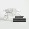thumbnail image 6 of Noble Linens 8 Piece Patterned Duvet Bedding Bundle, Vines Gray, Queen, 6 of 6
