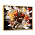 thumbnail image 2 of Designart "Yellow Football modern Blitz II" Sports Floater Framed Wall Art Print, 2 of 7