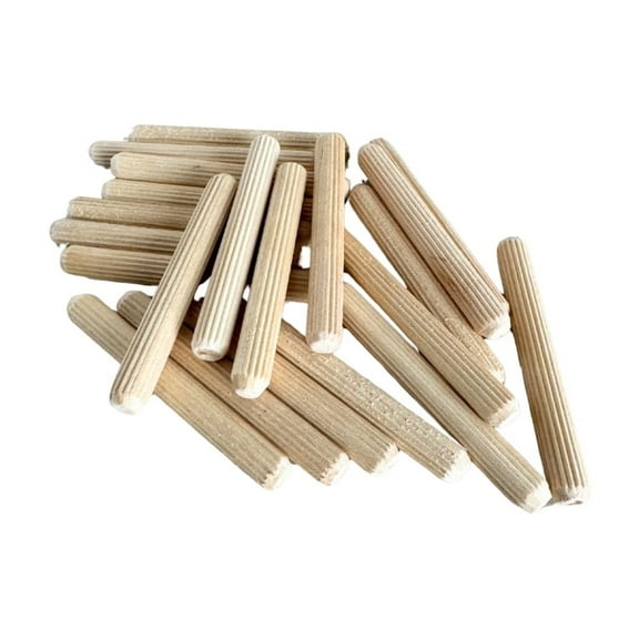 Wood Dowel Pins, 3 inch x 3/8 inch, Fluted, for Furniture Woodworking and Home Repairs (20)