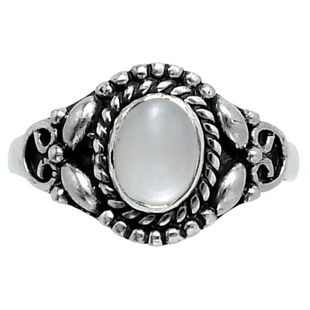 Natural Srilankan Moonstone 925 Sterling Silver Ring s.8.5 Jewelry R-1286 SDR248259