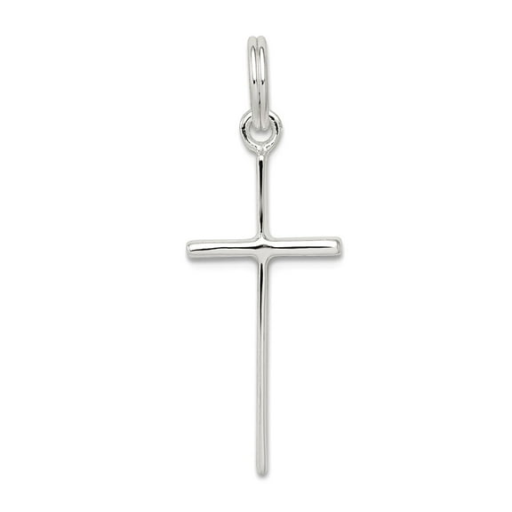 925 Sterling Silver Solid Polished Religious Faith Cross Charm 27x12mm Wide Pendant Necklace for Women