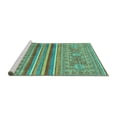 thumbnail image 2 of Ahgly Company Machine Washable Indoor Round Abstract Turquoise Blue Modern Area Rugs, 8' Round, 2 of 4