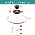 thumbnail image 3 of 13 Inch Pan Lid Tempered Glass Pot Lid Replacement Pan Cover for Cast Iron Skillets, Frying Pans, Pots and Wok, Clear, 3 of 8
