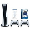 Sony Playstation 5 Disc Version (Sony PS5 Disc) with White Extra Controller, Media Remote, Accessory Starter Kit and Microfiber Cleaning Cloth Bundle