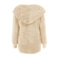 thumbnail image 4 of YDFCWXW Womens Long Sleeve Solid Fuzzy Fleece Open Front Hooded Cardigans Jacket Coats Outerwear with Pocket 2025 Winter Beige, S, 4 of 5