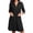 Black, variant on Zipper Robes for Women Waffle Knit Bathrobes Short Lightweight Knee Length Loungewear with Pockets
