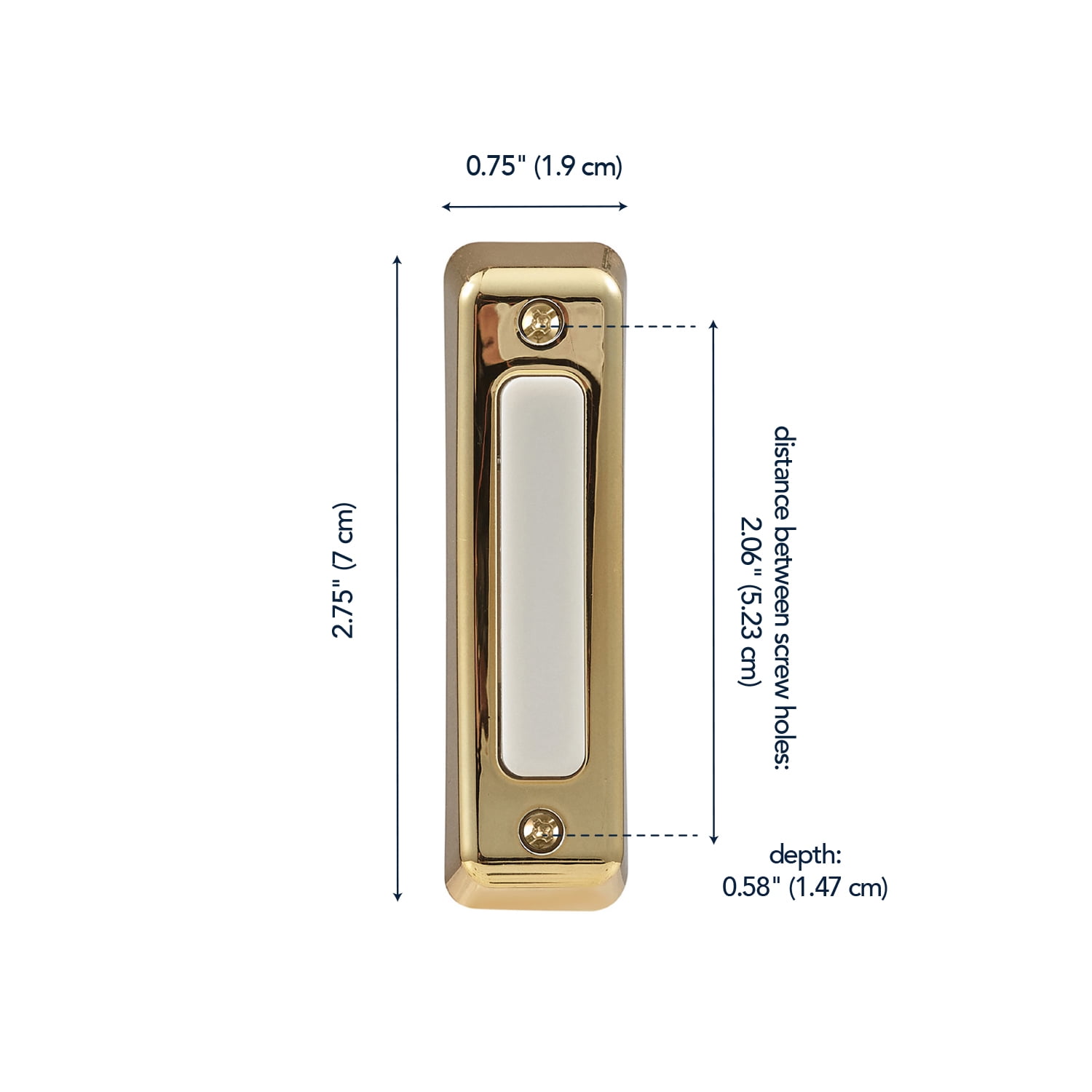 Heath Zenith Heath Zenith Polished Brass Plastic Wired Push Doorbell Button