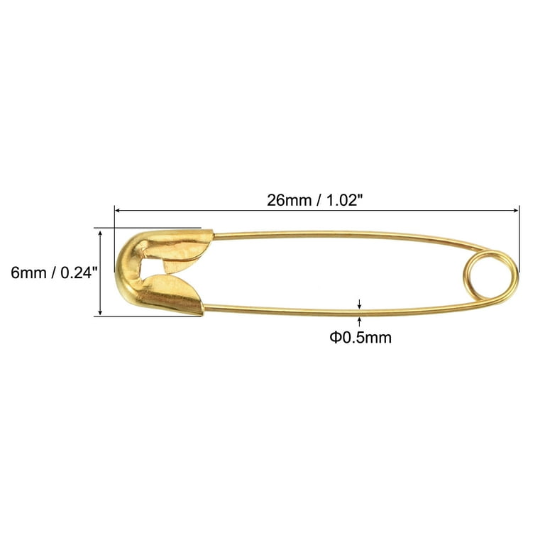 Uxcell 28mm/1.1 Inch Curved Safety Pins Metal Sewing Pins for Office Home  Gold Tone 100 Pack 